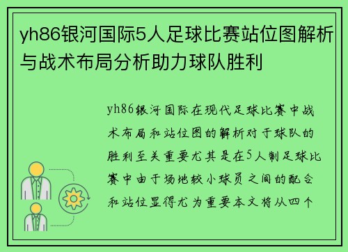yh86银河国际5人足球比赛站位图解析与战术布局分析助力球队胜利